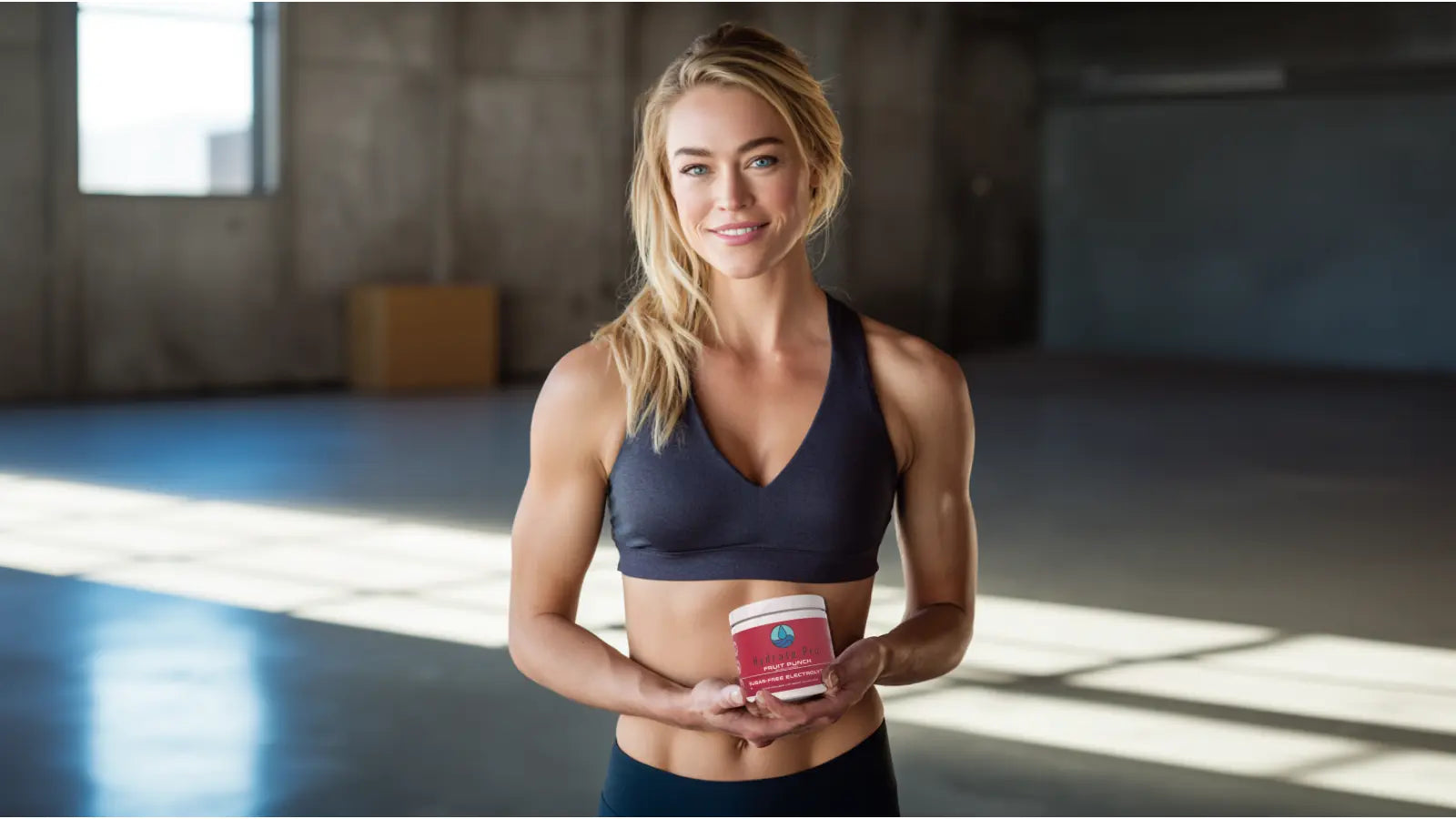 Woman holding Hydrate Pro canister